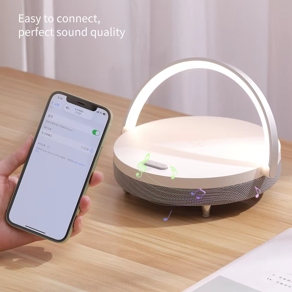 Wireless Chargers Wood LED Lamp High Power