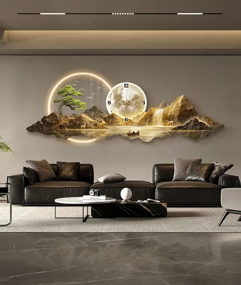 Design Luxury Wall Clocks Living Room Led