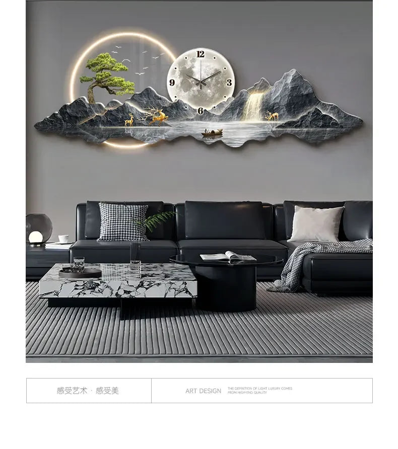 Design Luxury Wall Clocks Living Room Led