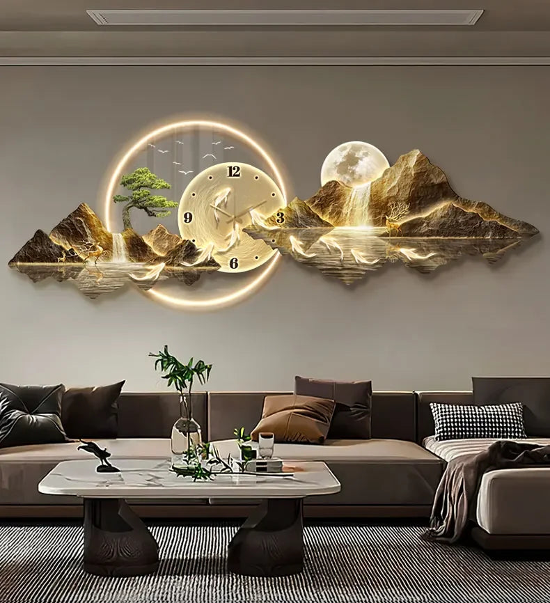 Design Luxury Wall Clocks Living Room Led