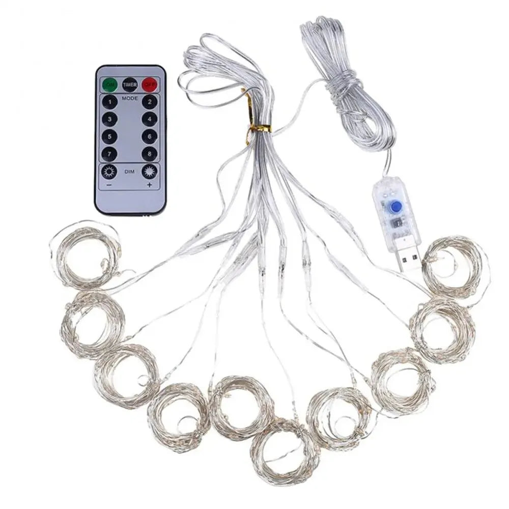 LED Curtain Bedroom Lights Christmas Garland