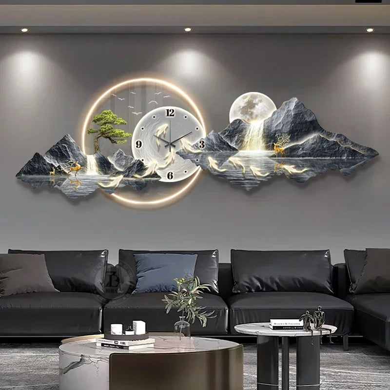 Design Luxury Wall Clocks Living Room Led