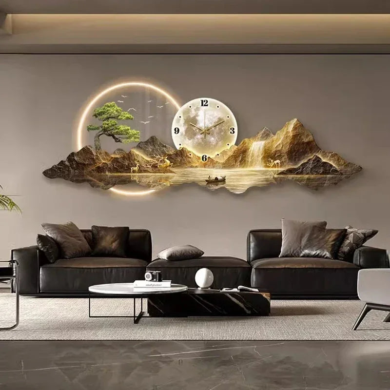 Design Luxury Wall Clocks Living Room Led