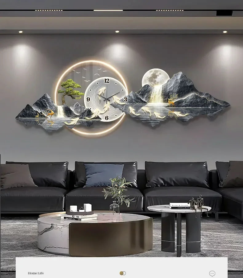 Design Luxury Wall Clocks Living Room Led