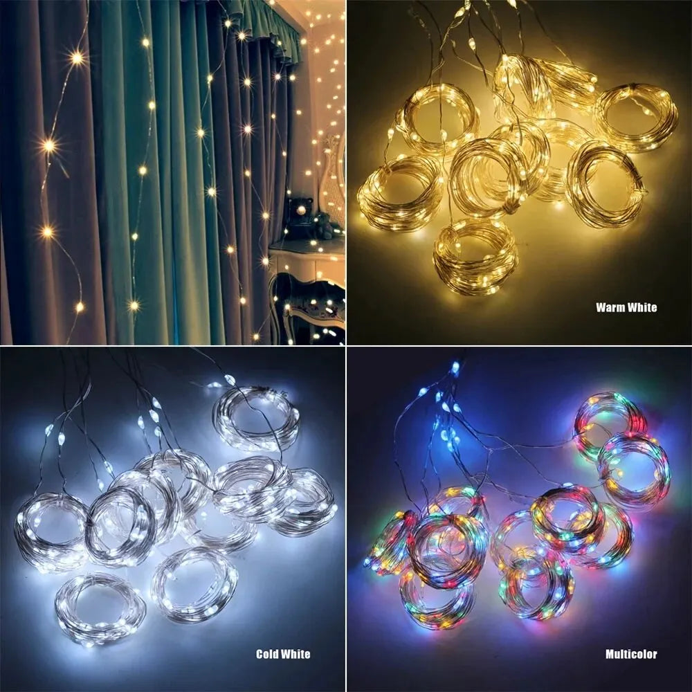 LED Curtain Bedroom Lights Christmas Garland