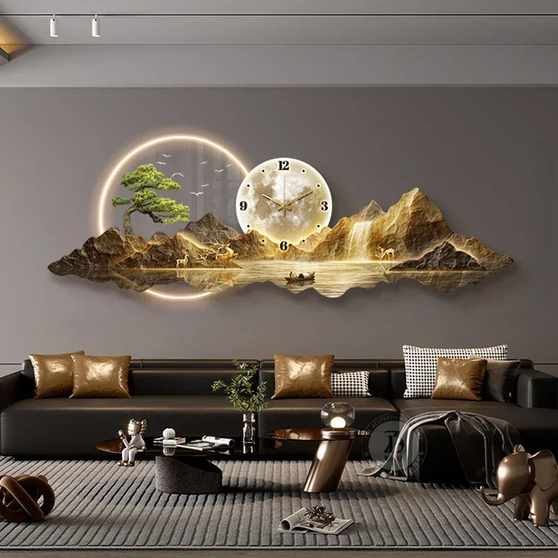 Design Luxury Wall Clocks Living Room Led