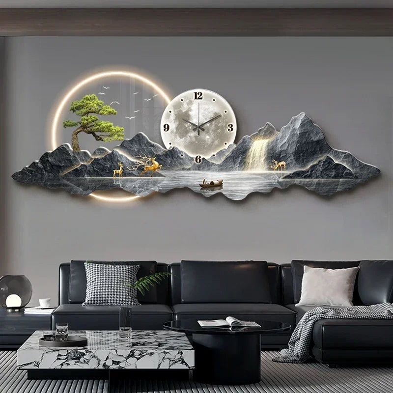 Design Luxury Wall Clocks Living Room Led