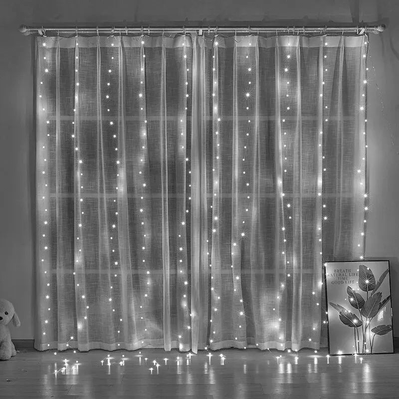 LED Curtain Bedroom Lights Christmas Garland