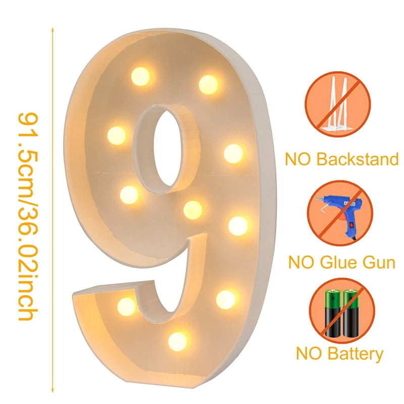 Led Light Birthday Number Ornaments