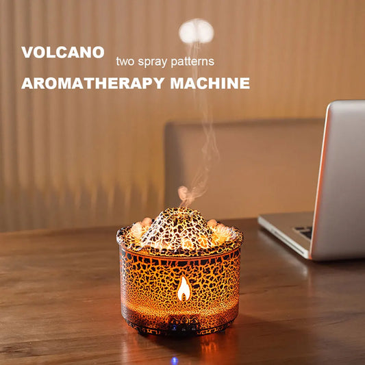 Humidifier Aromatherapy Flame Volcano Light