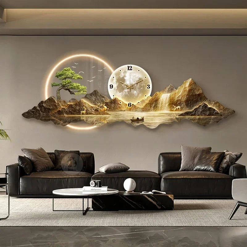 Design Luxury Wall Clocks Living Room Led