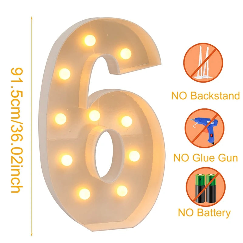 Led Light Birthday Number Ornaments