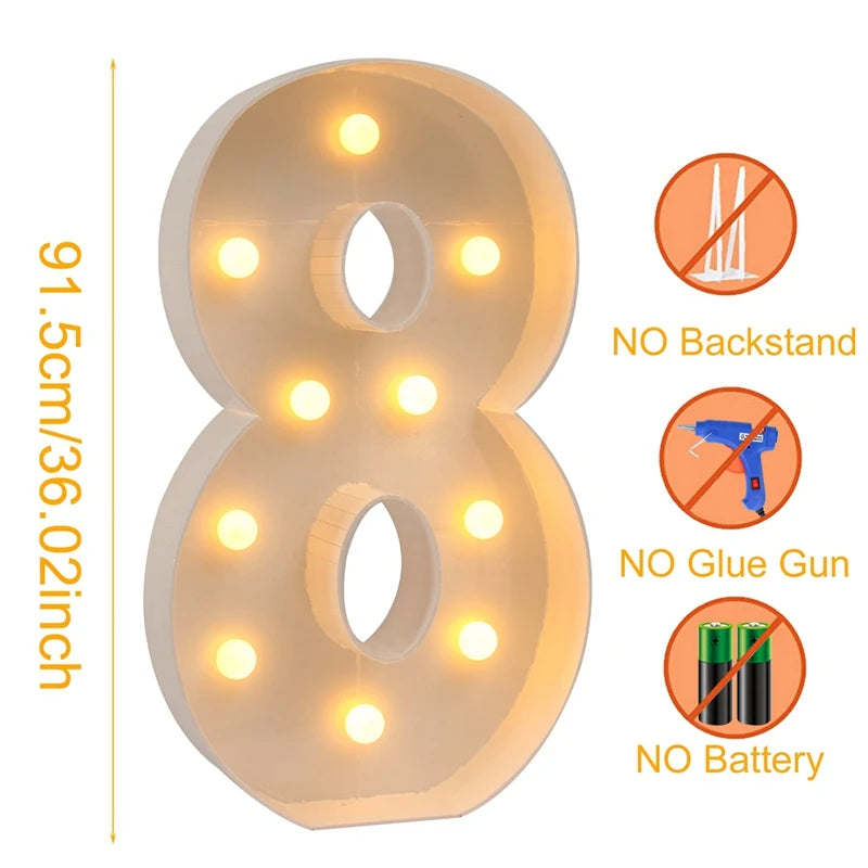 Led Light Birthday Number Ornaments