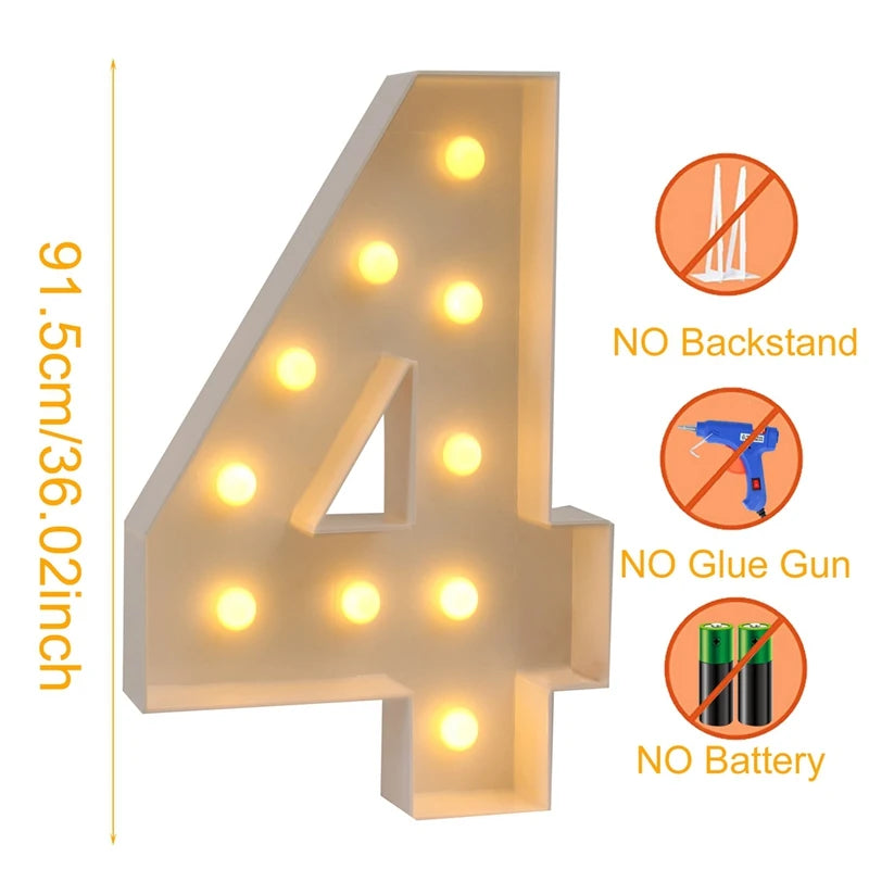 Led Light Birthday Number Ornaments