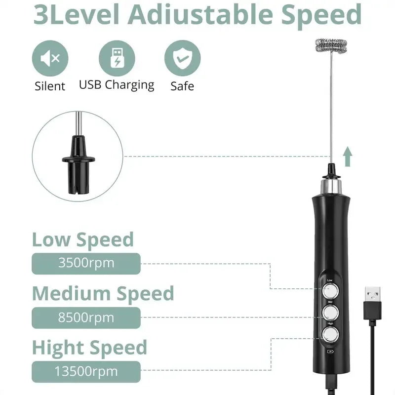 Wireless Rechargeable Electric Milk Frother