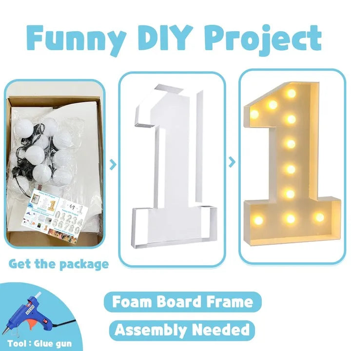 Led Light Birthday Number Ornaments